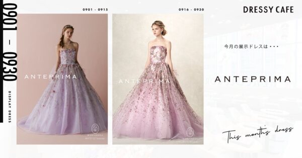 【DRESSY CAFE NAGOYA】9月のディスプレイドレスは「ANTEPRIMA」のウェディングドレスを期間限定でお届けいたします。